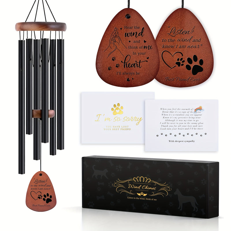Engraved Dog Pet Memorial Wind Chimes - Heartfelt Sympathy Gift