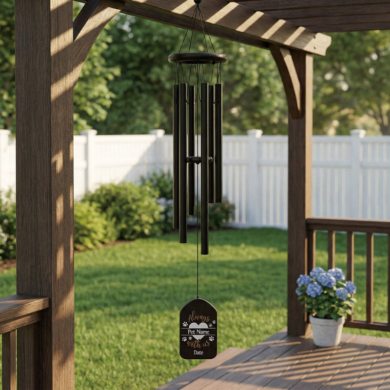 Customized Pet Memorial Wind Chime - Personalized Name & Date