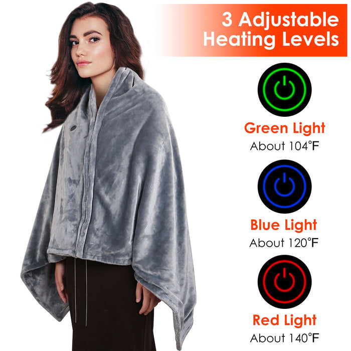 Wearable USB Heated Blanket Shawl