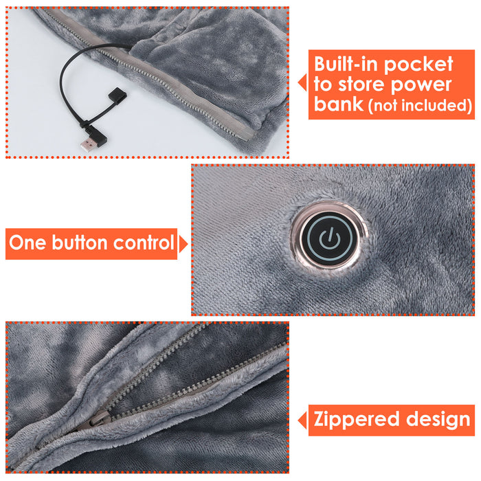 Wearable USB Heated Blanket Shawl