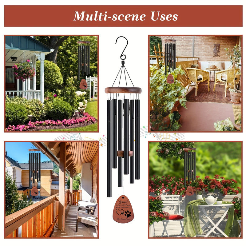 Engraved Dog Pet Memorial Wind Chimes - Heartfelt Sympathy Gift