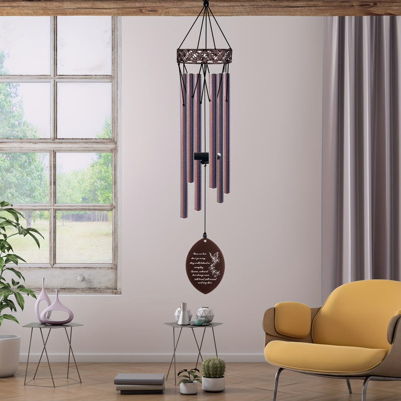 32 Inch Wooden Sympathy Wind Chimes - Bronze Garden Memorial