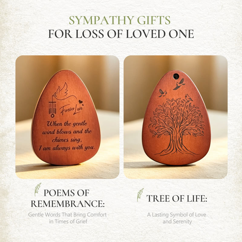 37 Inch Memorial Wind Chimes with Gift Set - Engraved Sympathy Gift